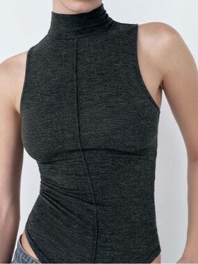 ZARA Mock Neck Sleeveless Bodysuit